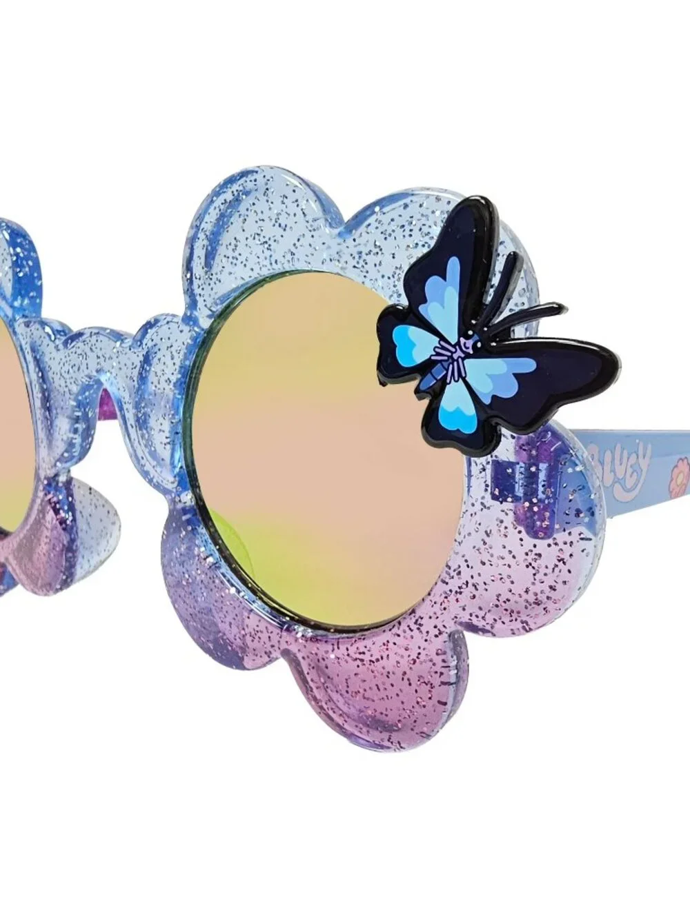 Bluey Girls Sunglasses Flower Frame Purple Gradient Lens Kids UV Protection, NEW